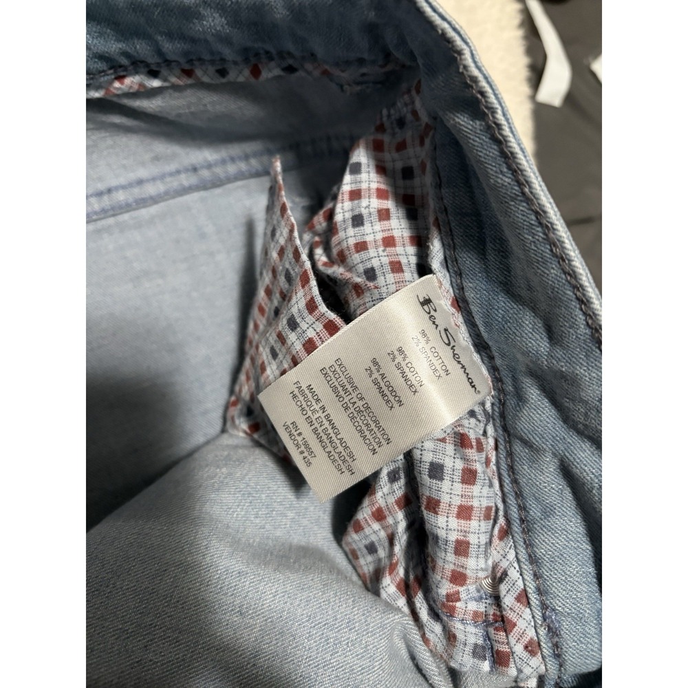 New Ben Sherman Men's Light Wash Straight Blue Denim Jeans Size 38x32 Pants - Picture 8 of 9